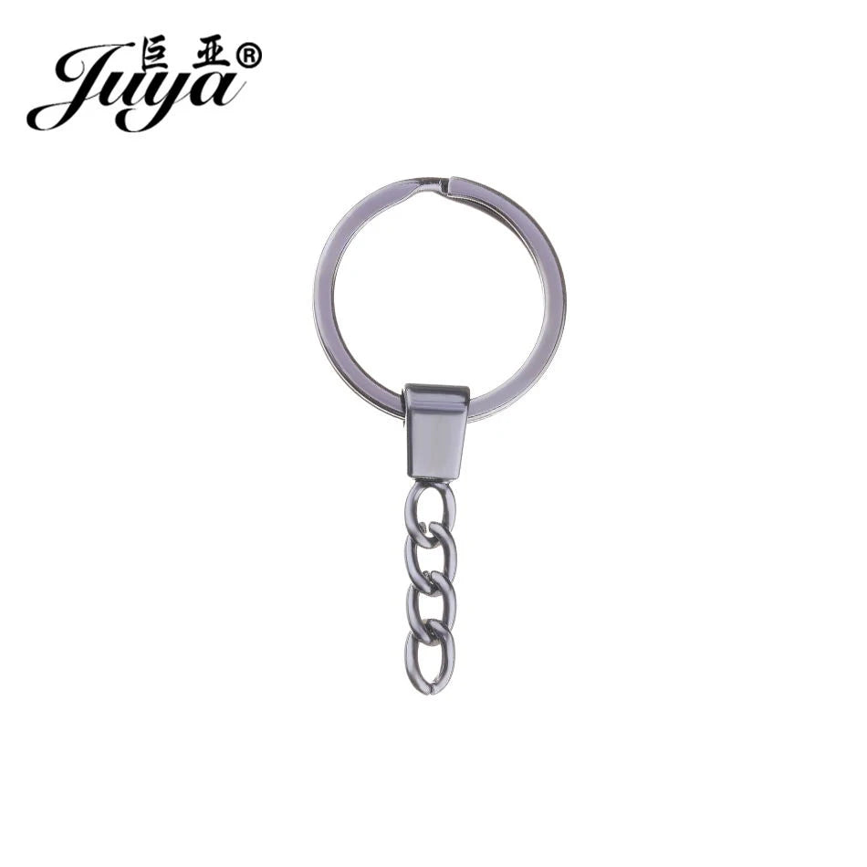 10pcs/lot Key Ring Chain Bag Pendant 50mm Long Round Split Keychain Keyrings For Jewelry Making Handmade Accessories Wholesale