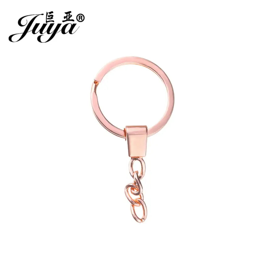 10pcs/lot Key Ring Chain Bag Pendant 50mm Long Round Split Keychain Keyrings For Jewelry Making Handmade Accessories Wholesale