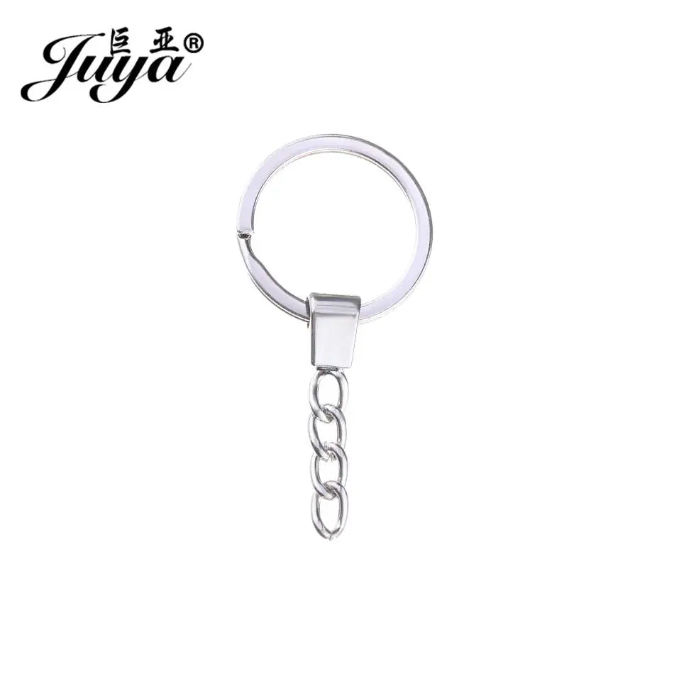 10pcs/lot Key Ring Chain Bag Pendant 50mm Long Round Split Keychain Keyrings For Jewelry Making Handmade Accessories Wholesale
