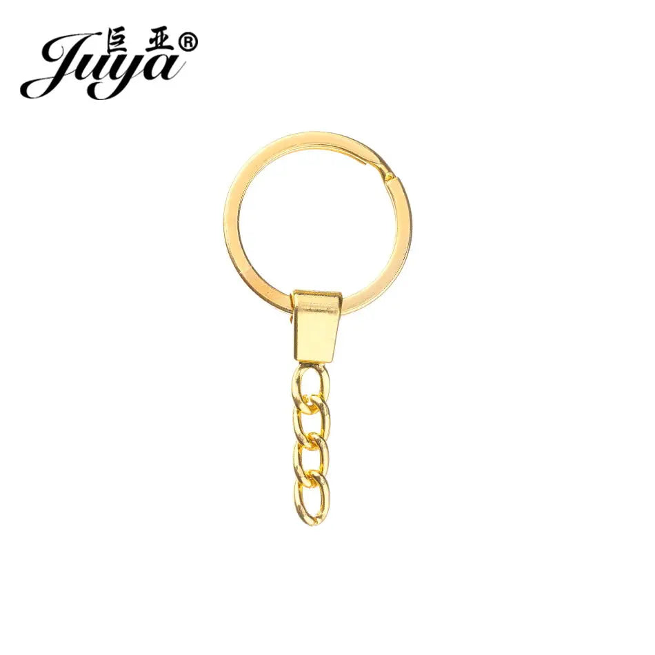 10pcs/lot Key Ring Chain Bag Pendant 50mm Long Round Split Keychain Keyrings For Jewelry Making Handmade Accessories Wholesale