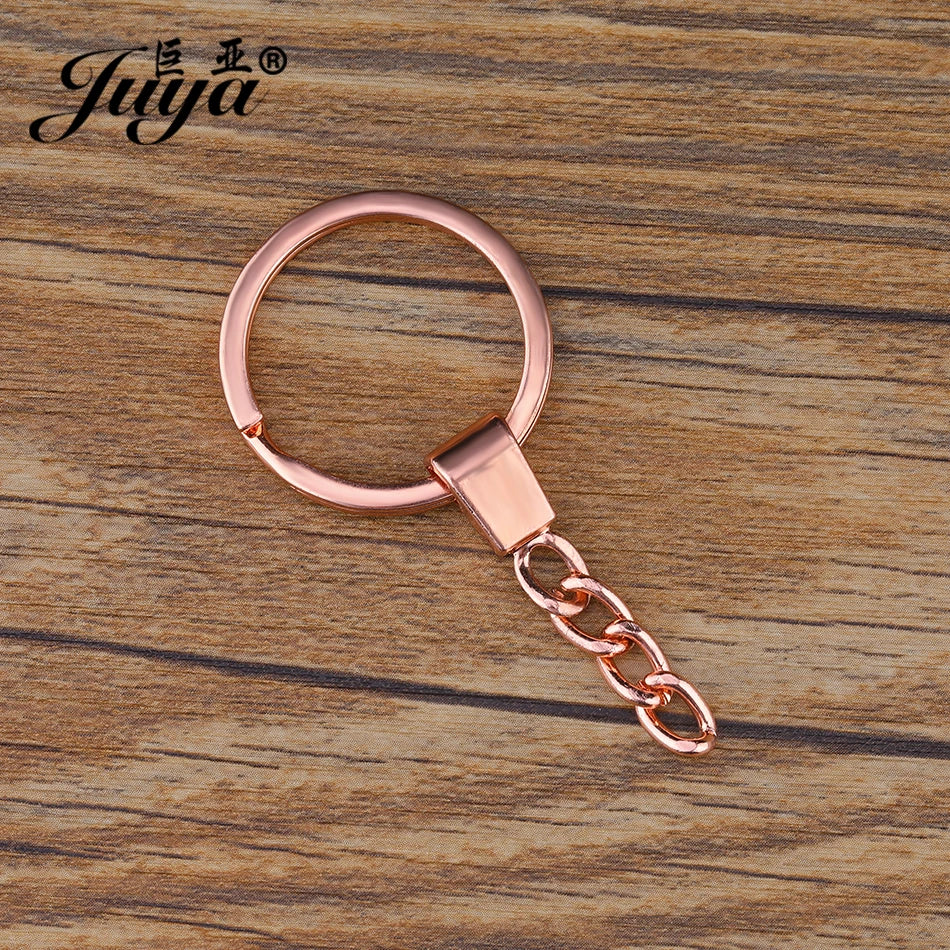 10pcs/lot Key Ring Chain Bag Pendant 50mm Long Round Split Keychain Keyrings For Jewelry Making Handmade Accessories Wholesale