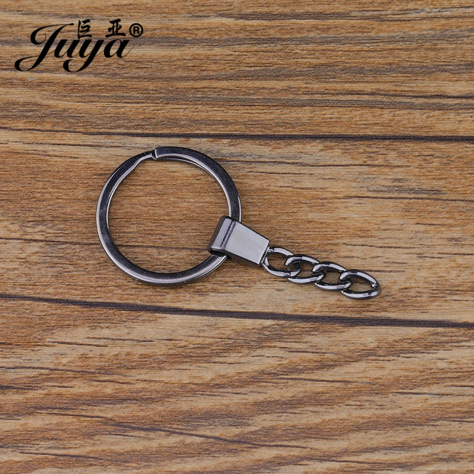 10pcs/lot Key Ring Chain Bag Pendant 50mm Long Round Split Keychain Keyrings For Jewelry Making Handmade Accessories Wholesale