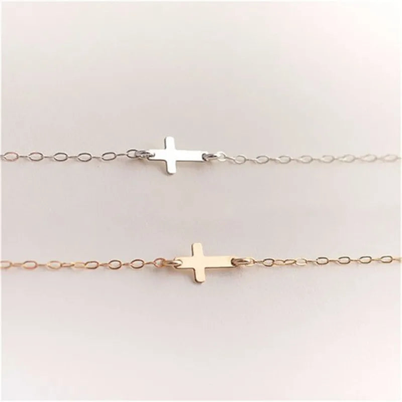 Fashion Cross Charm Bracelets For Women Simple Gold Sliver Color Infinity Bracelet Jewelry Gifts Female Wholesale Dropshipping