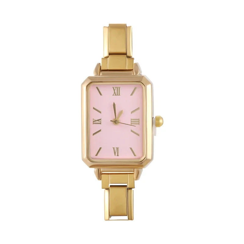 1PC High Quality Men Women's Stainless Steel Square Simple Watch 9MM Width Italian Charm Bracelet Bangle For DIY Jewelry Gifts