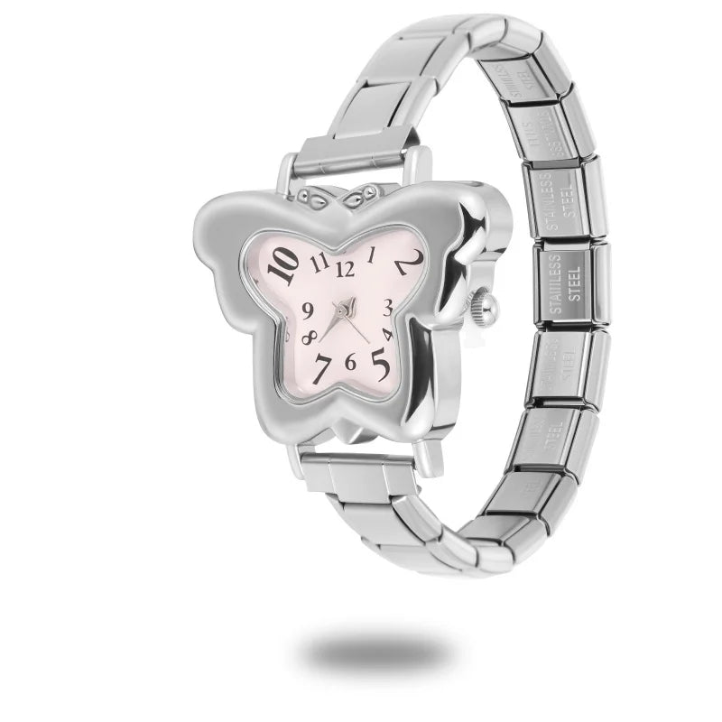 1PC High Quality Men Women's Stainless Steel Square Simple Watch 9MM Width Italian Charm Bracelet Bangle For DIY Jewelry Gifts