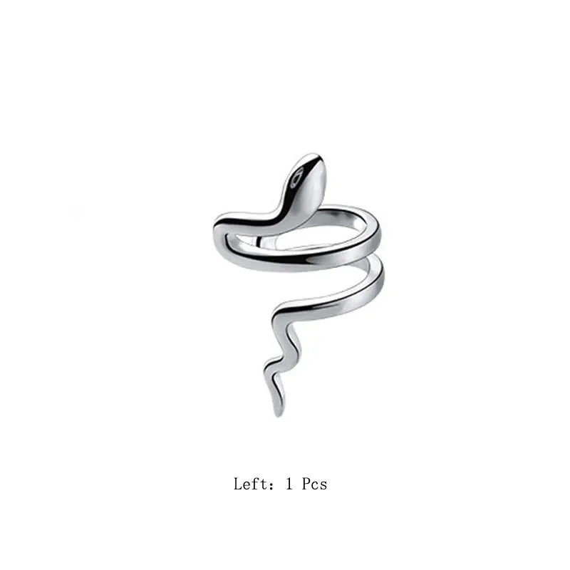 1 Pcs Snake Line Ear Clip Earrings for Women Girl Punk Animals Ear Cuff Party Fashion Silver Color Jewelry Gift