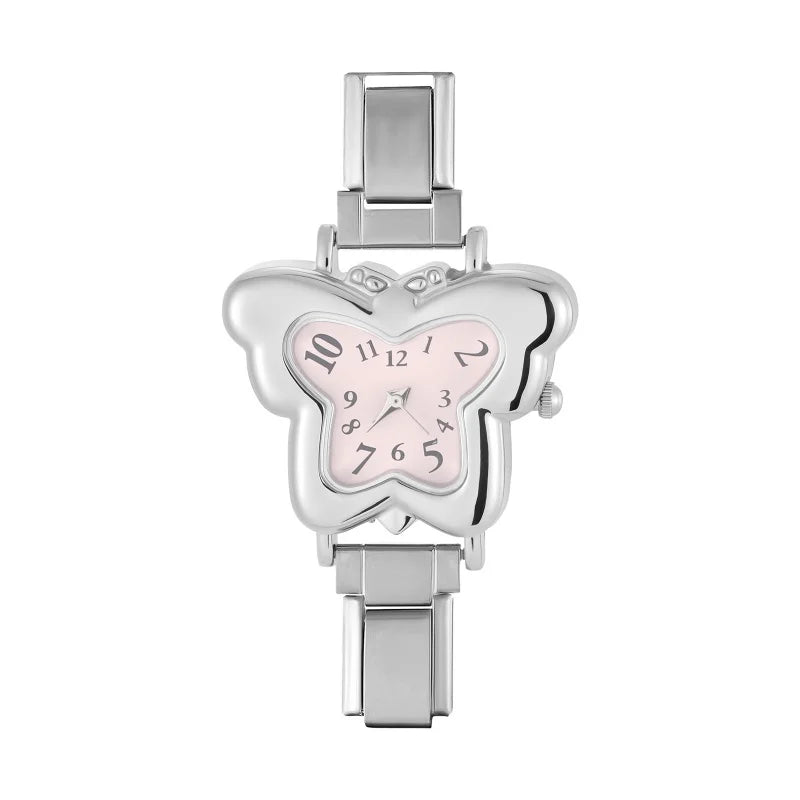 1PC High Quality Men Women's Stainless Steel Square Simple Watch 9MM Width Italian Charm Bracelet Bangle For DIY Jewelry Gifts