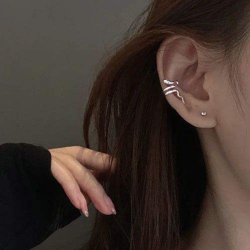 1 Pcs Snake Line Ear Clip Earrings for Women Girl Punk Animals Ear Cuff Party Fashion Silver Color Jewelry Gift