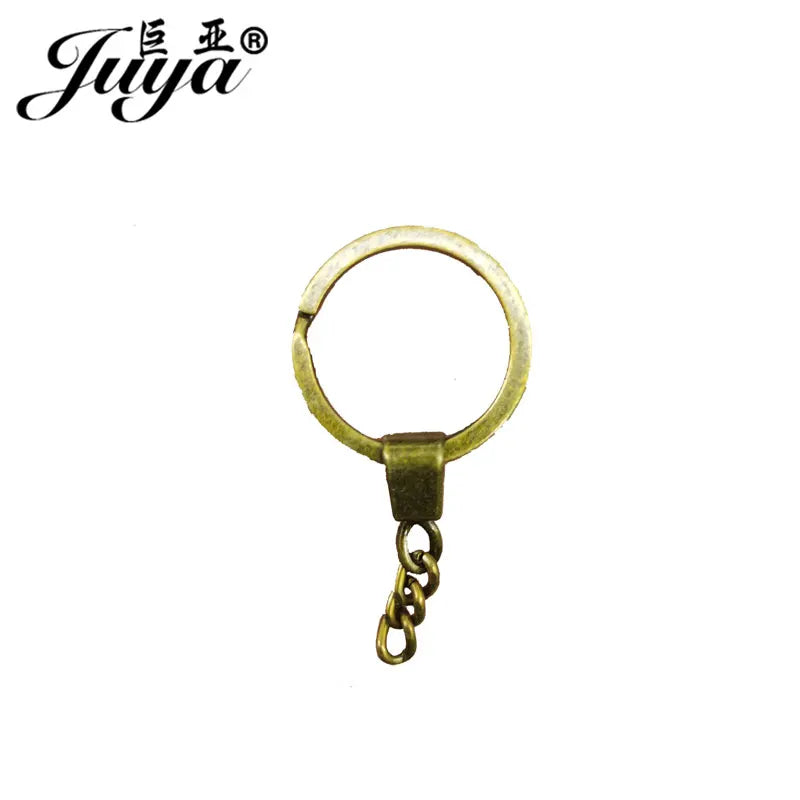 10pcs/lot Key Ring Chain Bag Pendant 50mm Long Round Split Keychain Keyrings For Jewelry Making Handmade Accessories Wholesale
