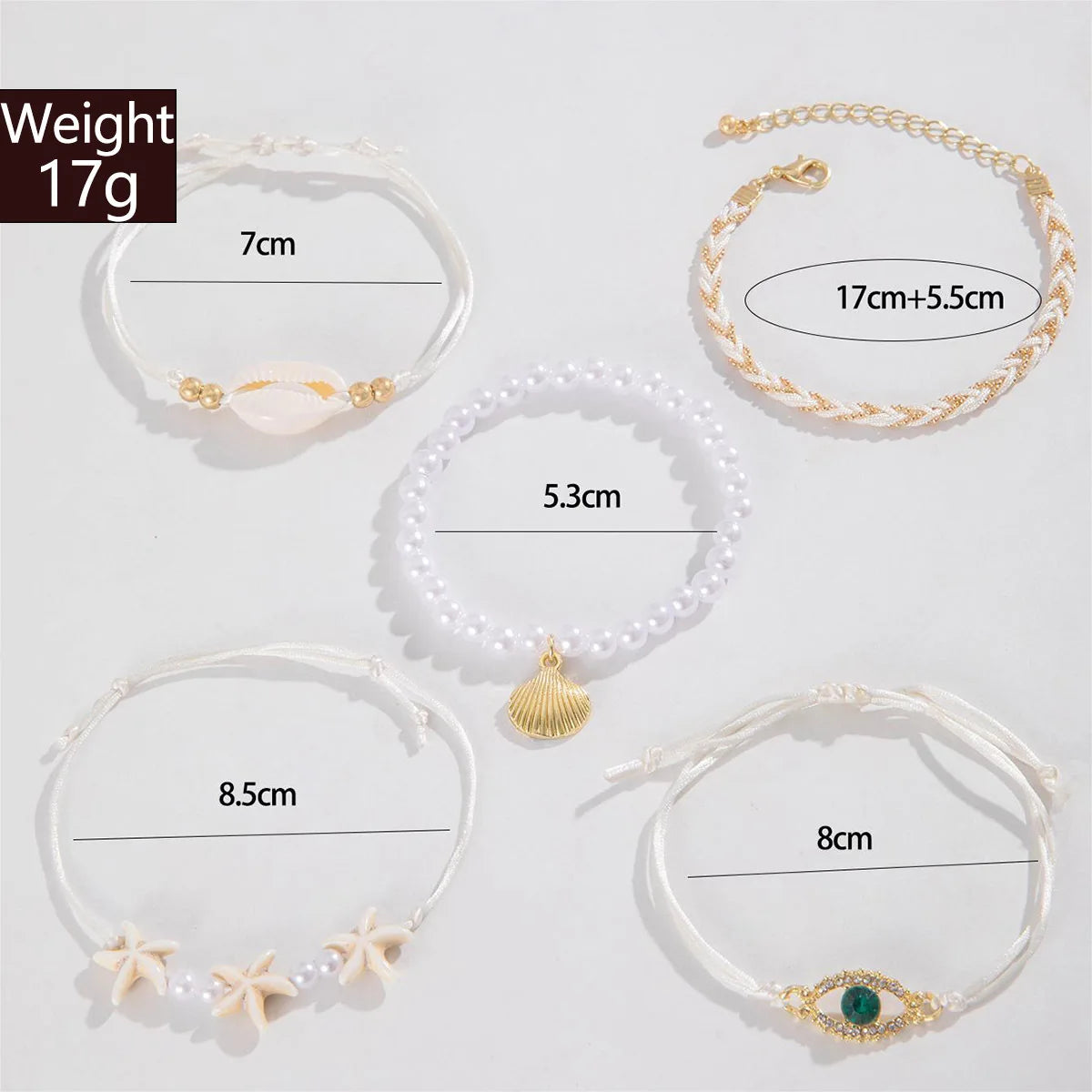 Bohemia Starfish Shell Bracelet Set for Women Men Summer Beach Fashion Evil Eye Multilayer Bracelet Jewelry Vacation Accessories