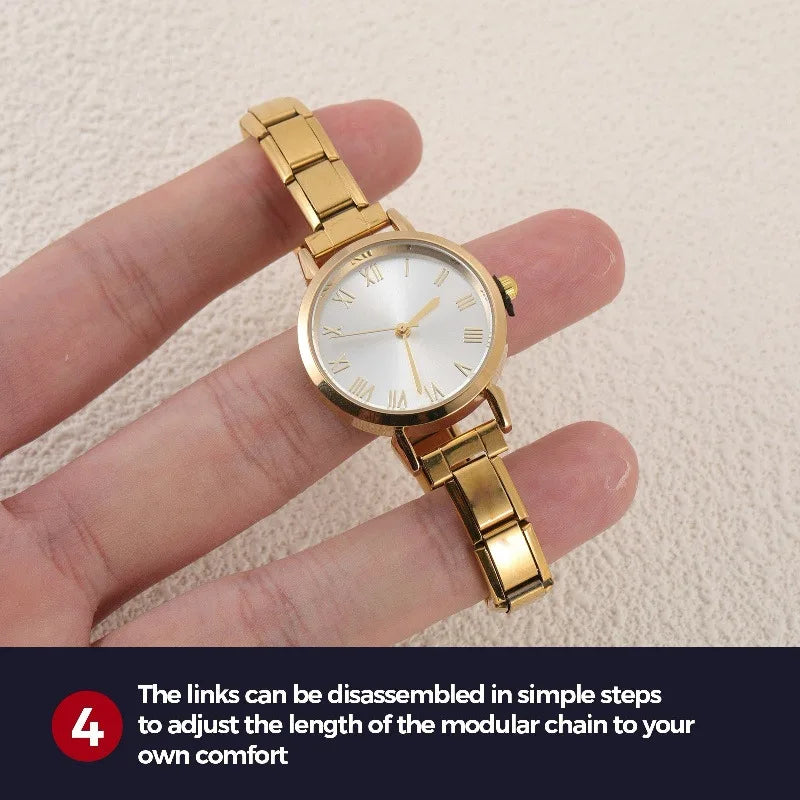 1PC High Quality Men Women's Stainless Steel Square Simple Watch 9MM Width Italian Charm Bracelet Bangle For DIY Jewelry Gifts