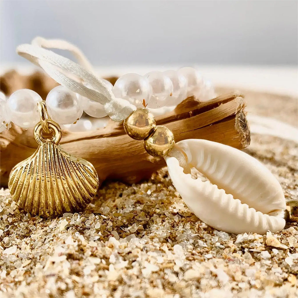 Bohemia Starfish Shell Bracelet Set for Women Men Summer Beach Fashion Evil Eye Multilayer Bracelet Jewelry Vacation Accessories