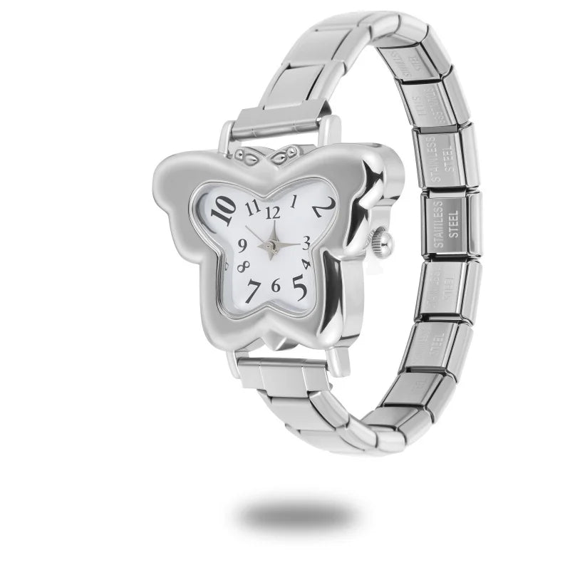 1PC High Quality Men Women's Stainless Steel Square Simple Watch 9MM Width Italian Charm Bracelet Bangle For DIY Jewelry Gifts